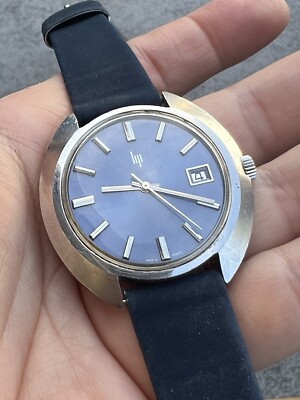 Montre Mécanique Vintage LIP - Boîtier Acier, Cadran Bleu, Années 60, Occasion