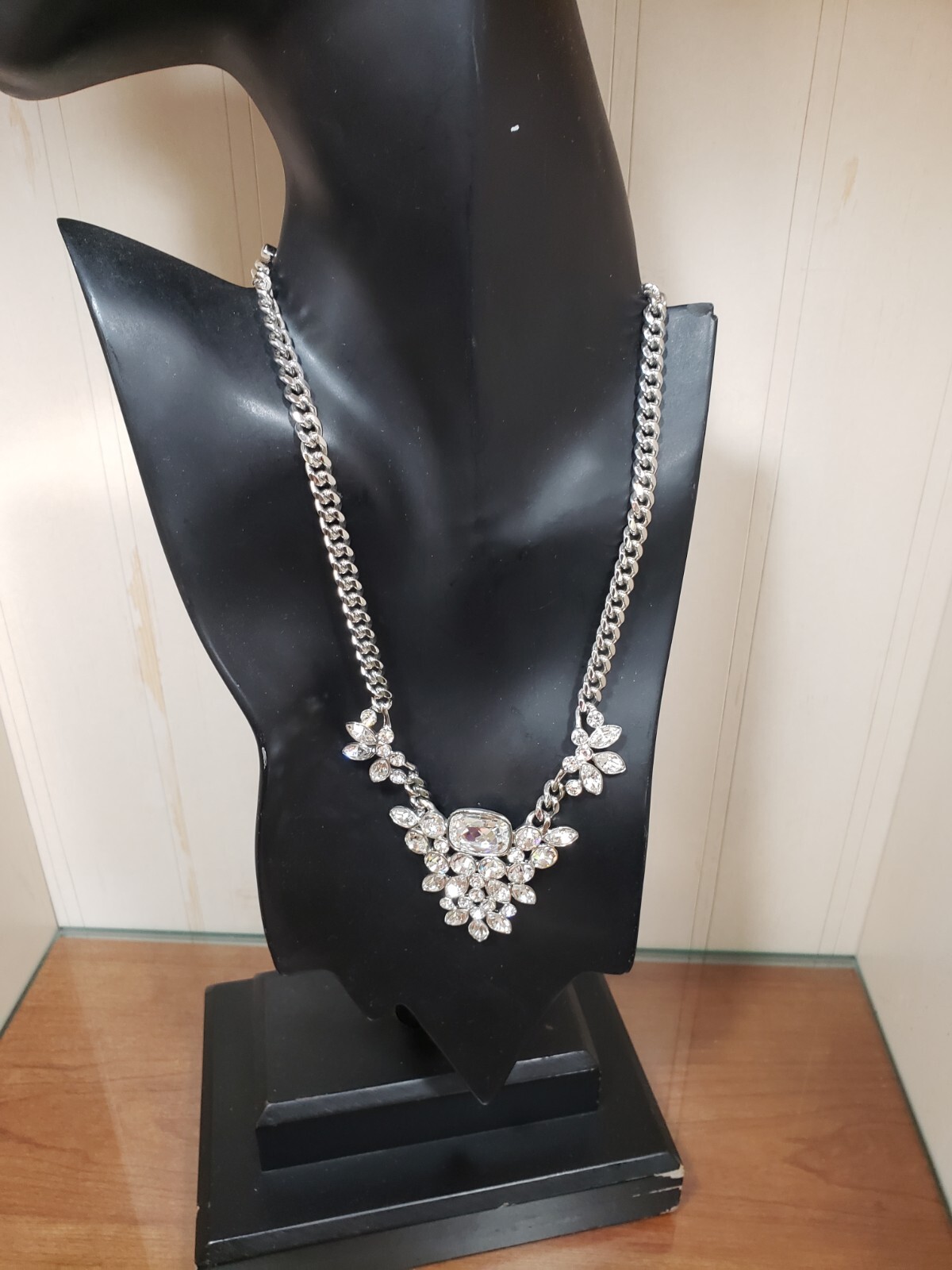 Givenchy Silver Tone Crystal Statement Necklace H… - image 13