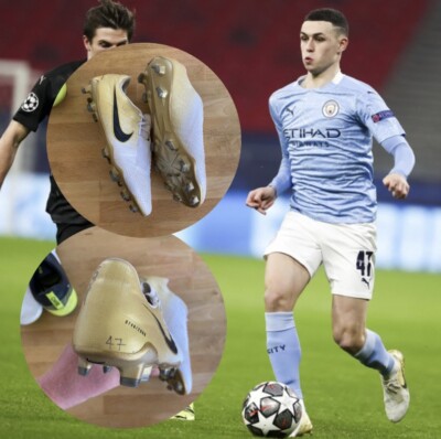 Phil Foden Match Worn Boots - Nike Phantom Venom Euphoria FG - UK8