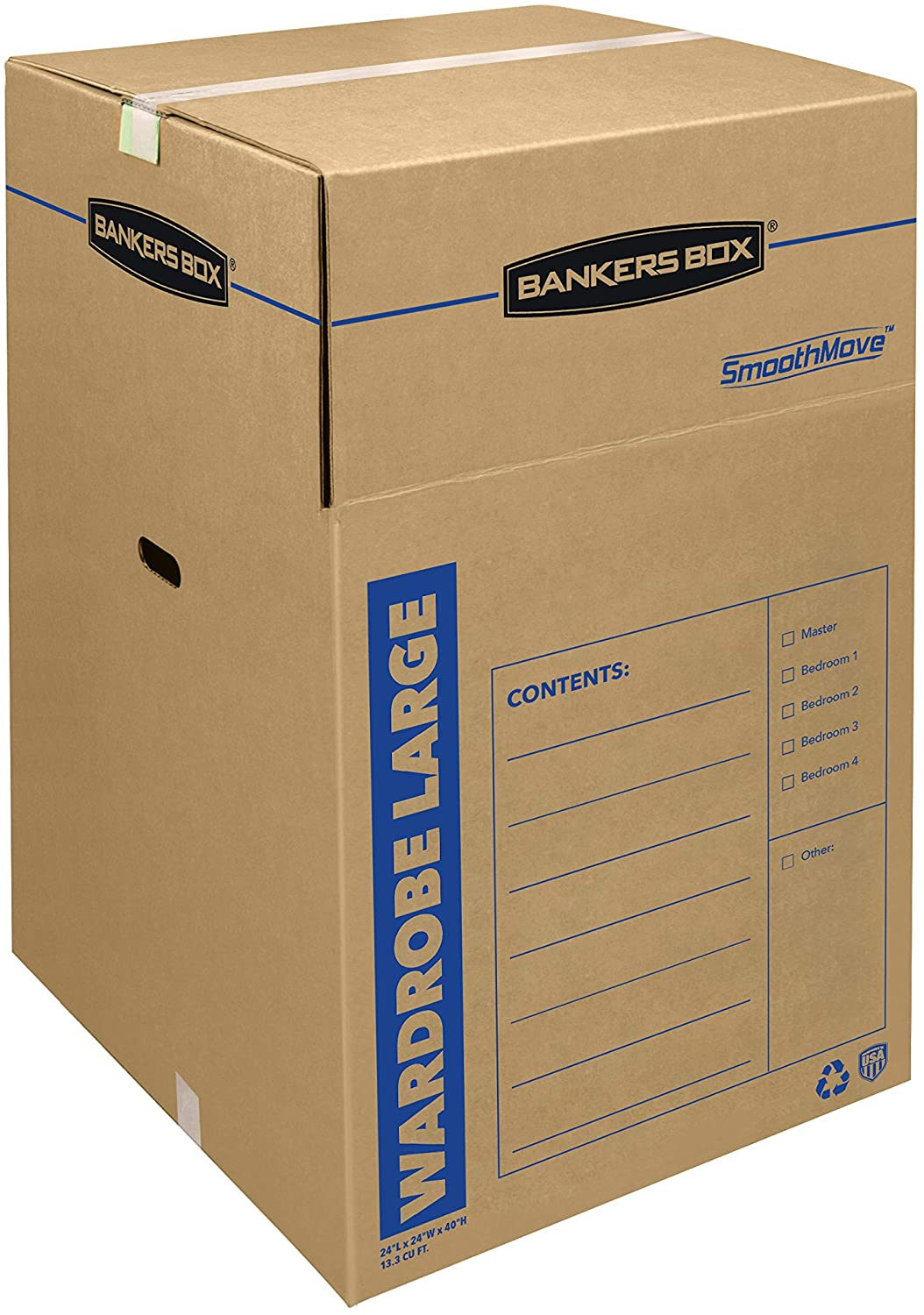 Bankers Box SmoothMove Wardrobe Moving Boxes, Tall, 24 x 24 x 40 Inches