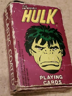 1979 Marvel Comics The Incredible Hulk Child's Size Playing Cards Plastic coated