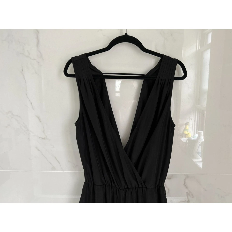 Mono negro PARKER pierna ancha sin mangas cuello en V talla pequeña Foto 3 de 4