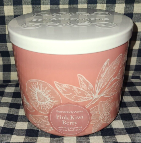 ALL NEW Pink Kiwi Berry 3-Wick Candle 25-45 burn hours 14 oz Bath ...