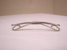 2" Gentle Curve, Ball Type Ends, Silver Tone Vintage Collar Bar L213