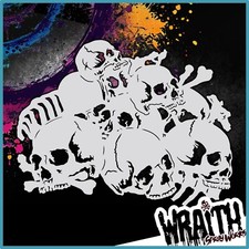 Skull Stack 5 - Reusable Airbrush Stencil Template
