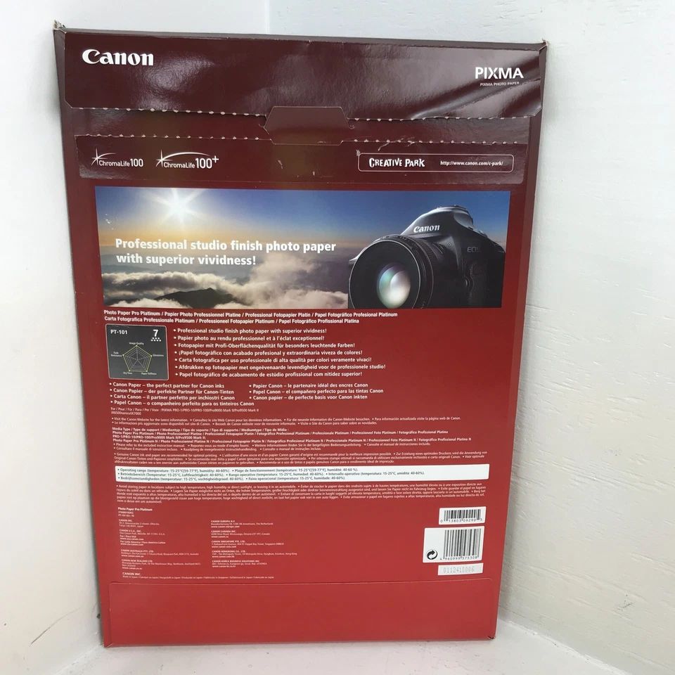 Canon Pro Platinum High-Gloss Photo Paper (13x19"), 20 Sheets #2768B018 Open Box - Image 2 of 3