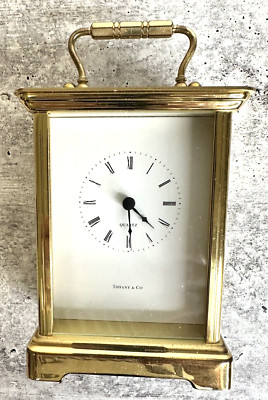 Vintage Tiffany & Co. Brass Quartz Battery Operated Carriage