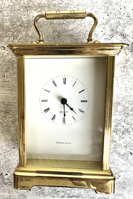 Vintage Tiffany & Co. Brass Quartz Battery Operated Carriage