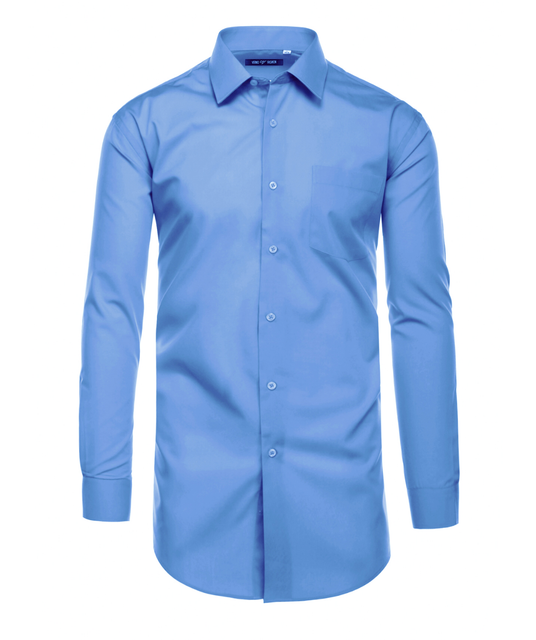 *Verno Luxton Men's Button Down Classic Fit Shirt Light Blue, 15/15.5