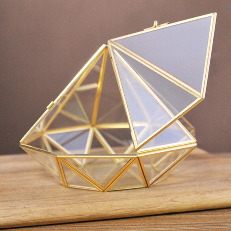 Jewelry Box Succulent Terrarium Container Decorative Plant Glass Cube