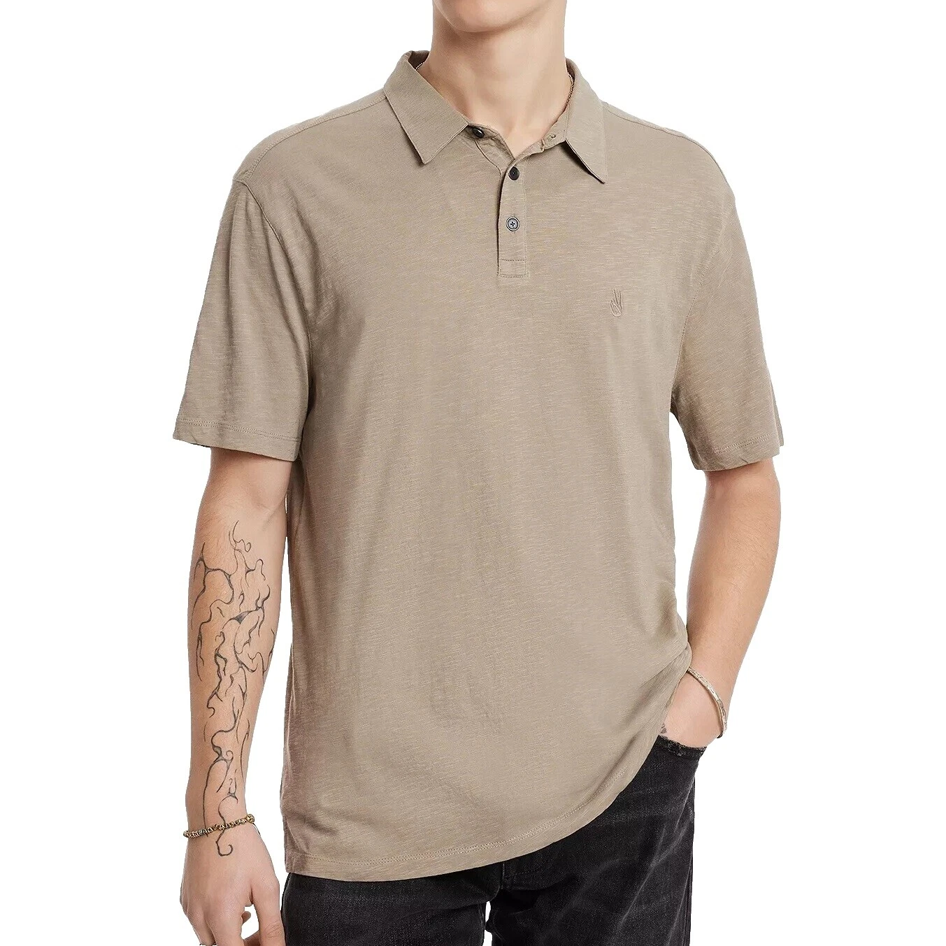 John Varvatos Short Sleeve Solid Casual Button-Down Shirts for Men