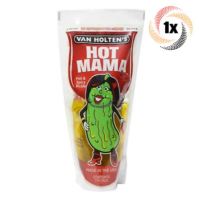 1x Pouch Van Holten's Hot Mama Hot & Spicy Flavor Pickle In-A Pouch | 9oz