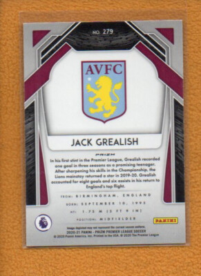 Jack Grealish 2020-21 Panini Prizm Premier League Choice Blue