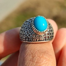 Natural Nishapuri Feroza Ring One Color Feroza Ring Charming A Frame Silver 925