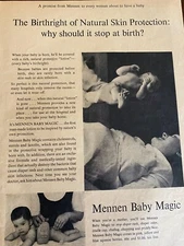 Mennen Baby Magic Lotion, Full Page Vintage Print Ad