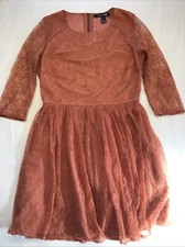 Forever 21 Long Sleeve Lace Dress, Autumn Brown, Women’s Size Small