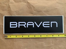 Braven speakers bumper sticker decal, genuine, black, 9.75 x 3"  NEW