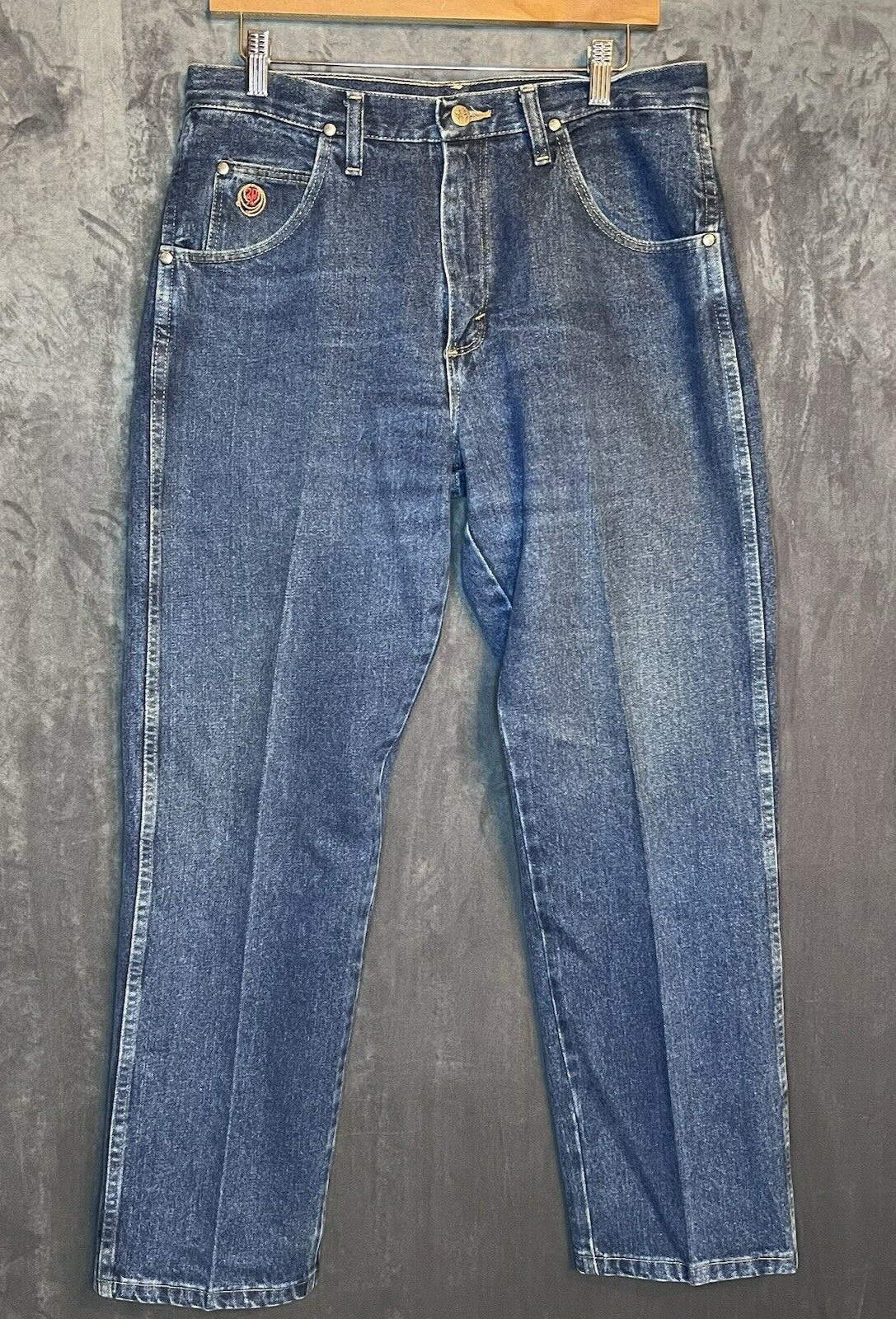 S 32x30 Relaxed Fit Blue Denim Cowboy Rodeo Western Style