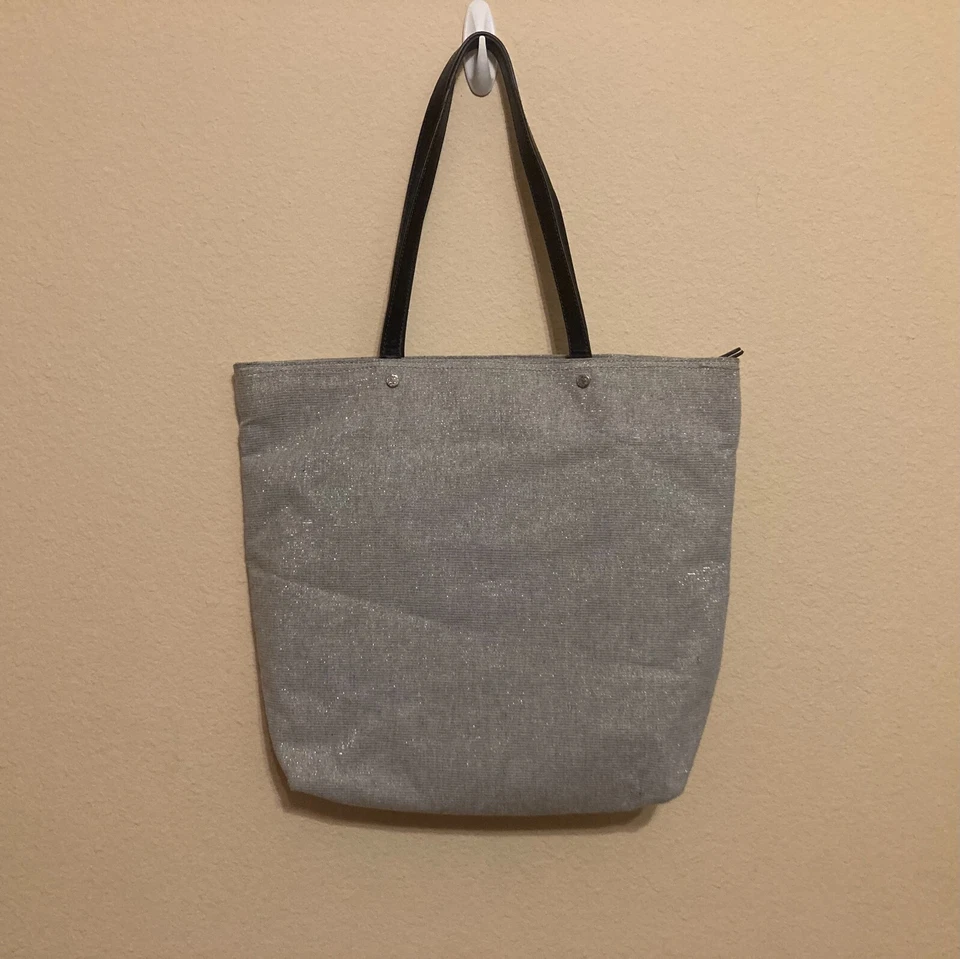 Tommy Bahama Silver Tote Bag Purse Pink Flamingo Ready to Flamingle Zip Closure - Image 4 of 4