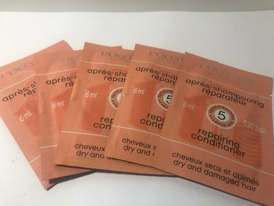 5 X L'occitane En Provence REPAIRING CONDITIONER FOR DRY AND DAMAGED HAIR 0.2OZ/