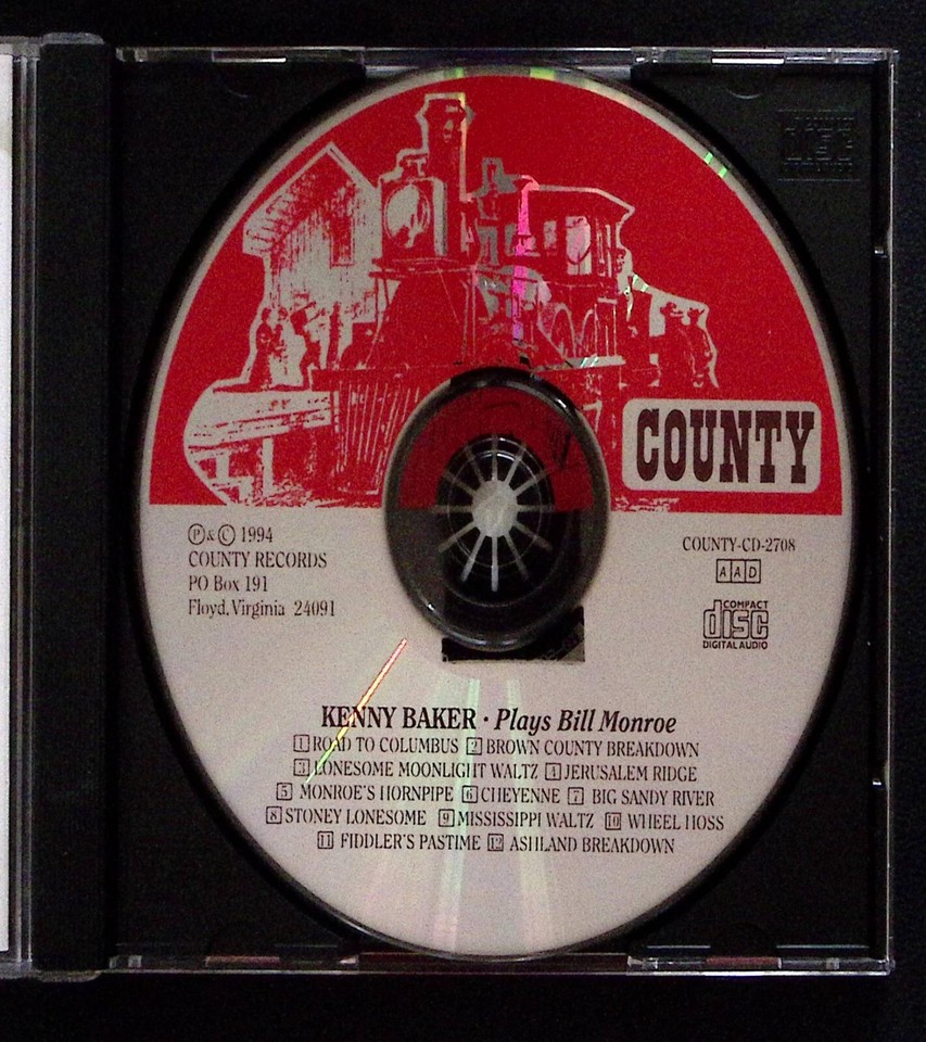 KENNY BAKER PLAYS BILL MONROE COUNTY RECORDS CD 1478 9001270825 eBay