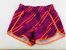 Danskin Now Workout Shorts Women's Small Purple Multicolor Mid Rise Drawstring