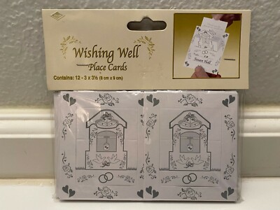 Wishing Well Place Cards Wedding Anniversary Decor 12pc. 3''x3 1/2''