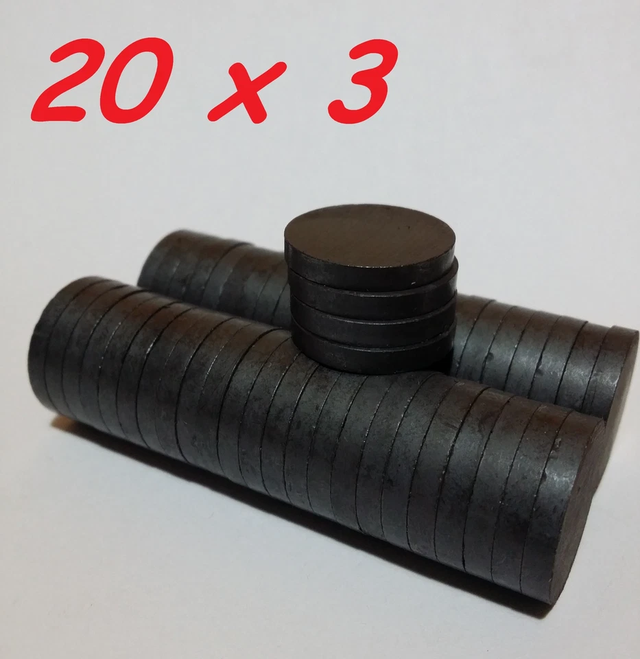500 MAGNETI FERRITE 20X3 MM CALAMITA POTENTE FIMO CERAMICA MAGNETE CALAMITE