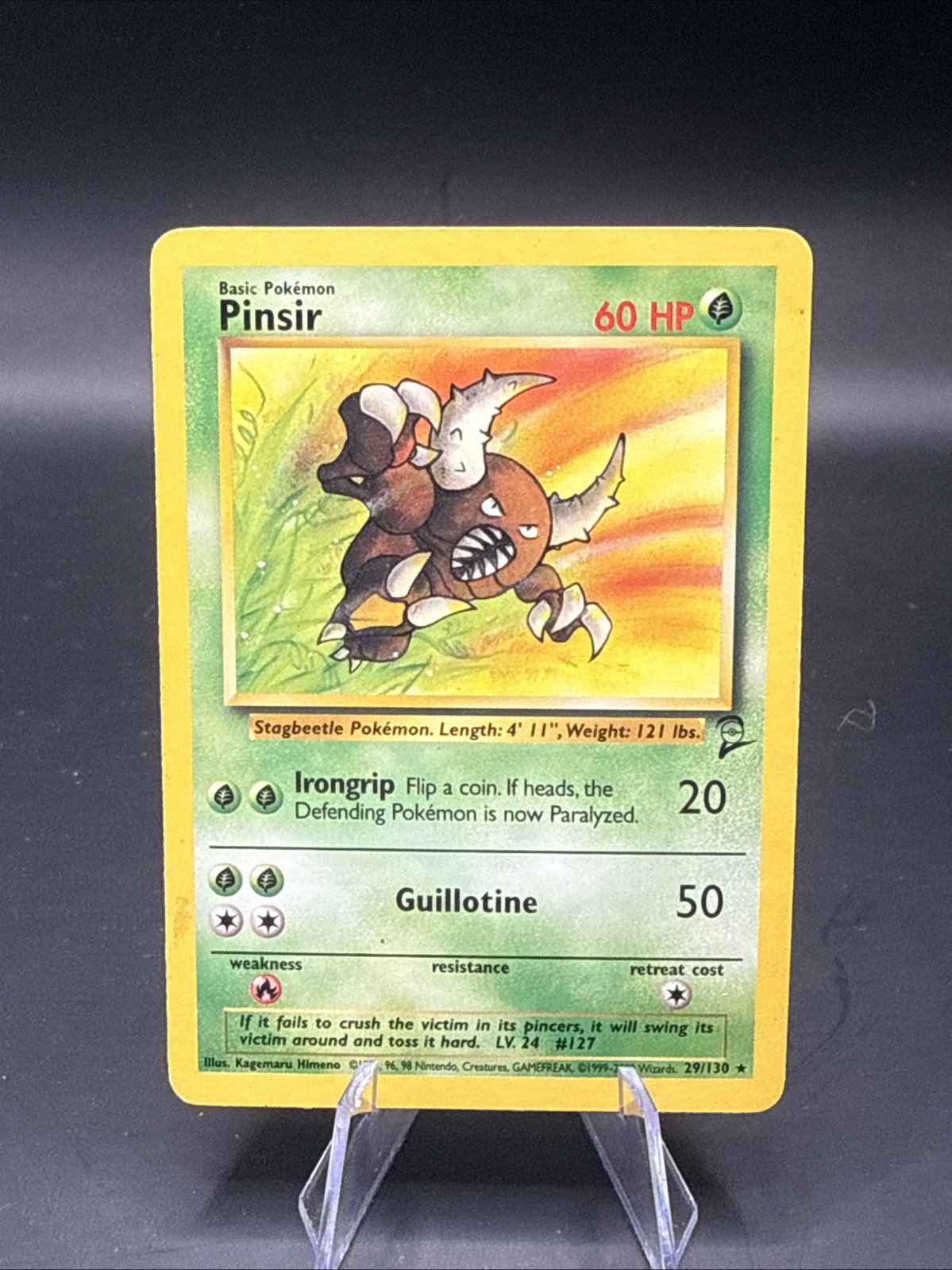 Pokemon TCG Pinsir 29/130 Rare Base Set 2 Vintage NM