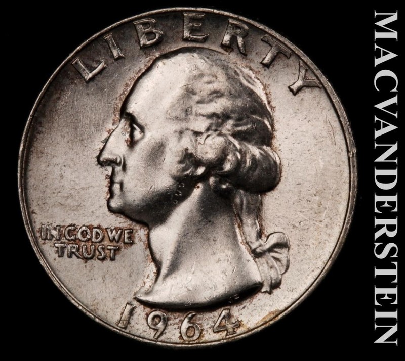 1964-D Washington Quarter- Silver- Scarce High Grade Luster- No Reserve #L6927