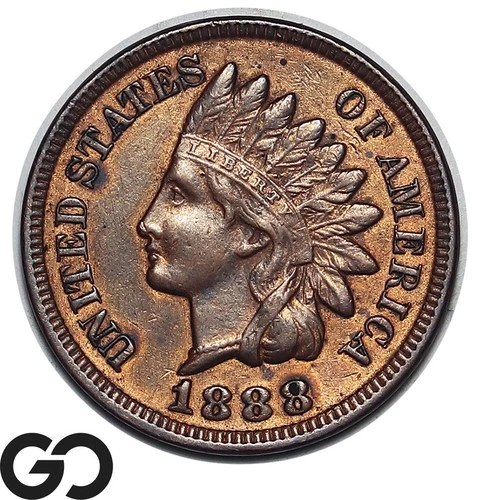1888 Indian Head Cent Penny Choice AU++