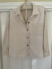 Cream Zara Corduroy Jacket Shirt Size Medium M Excellent Condition