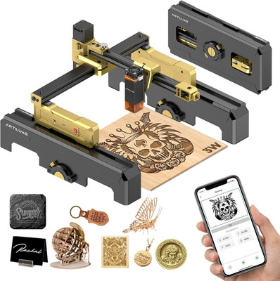 T1 Foldable Laser Engraver 3000Mw with APP Control, Riser & Protective Casing, P