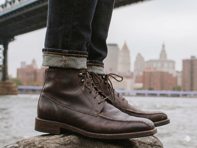 BOTTESINI Italian Lace Up Square Toe Sz 43(EU)US(10) Brown Leather Ankle Boots