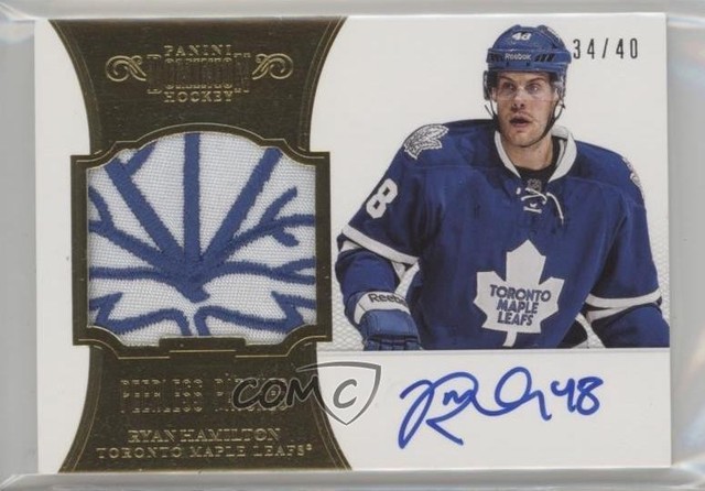 2012-13 Panini Dominion Peerless Patch 34/40 Ryan Hamilton #19 Patch Auto 4f5