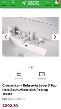 Crosswater Belgravia 3-Hole Wall-Mounted Basin Mixer In Chrome new