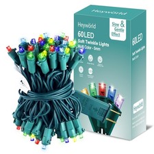 60 LED Slow Twinkle Christmas Lights, 5mm Wide Angle Soft Glow UL Certified 1...