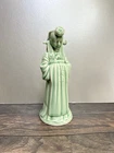Vintage Asian Celadon Glaze Figurine, Korean Robed Lady