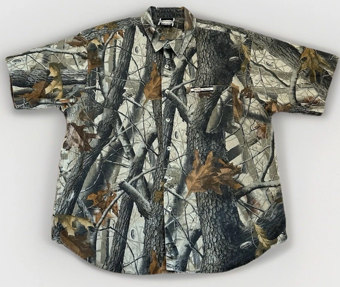 Chemise vintage Winchester Supreme homme XL manches courtes Realtree bois dur camouflage chasse