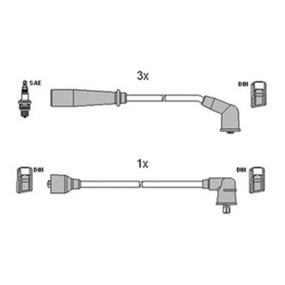 HUCO Ignition Spark Plug Wire KIT Fits DAEWOO Damas Bus 0.8L 1995-1998