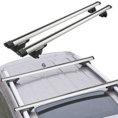 2x 47'' Car Roof Top Rack Cross Bar Luggage Carrier Aluminum w/ Lock Rail