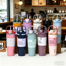 Owala Tumbler Stainless Steel Insulated Travel Mug with Handle & Straw Cup 30oz