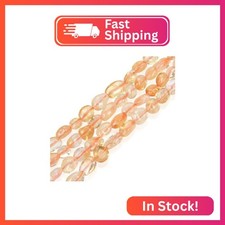 Adabele 45 Inch Natural Yellow Citrine Irregular Oval Pebble Gemstone Beads 6-8m