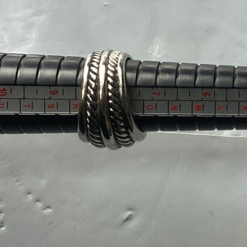 Womens Silver tone Stackable Ring Twisted Rope De… - image 3