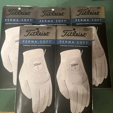 Titleist Perma Soft Gloves-Qty: 5-Golf Gloves Medium Large Brand New-Free Ship
