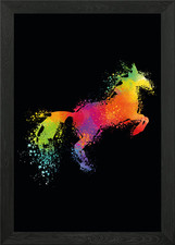 horse jump wall ar Framed Wall Art Poster Canvas Print Picture