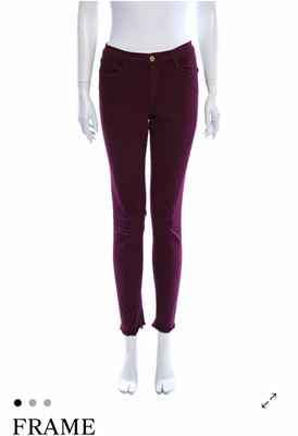 FRAME Women's Purple Skinny Jeans Slim Fit Stretch Dark Wash 5-Pocket Size 30