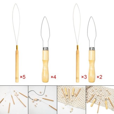 Holzgriff Einfädler Ziehen Nano Loop Loop Turner Haken Hand Maschine Nähen