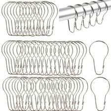 200 PCS Rust Proof Metal Shower Curtain Hooks Bathroom Hanging Rings Reusable