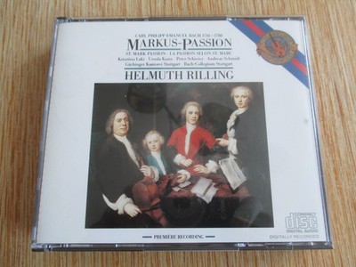 C.P.E. Bach - Markus-Passion - Bach-Collegium Stuttgart - Rilling - 2 CDs Box